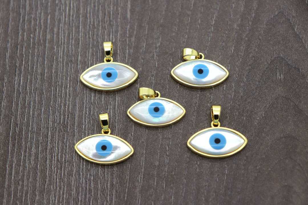 Oval Evil Eye Mother Pearl Pendant