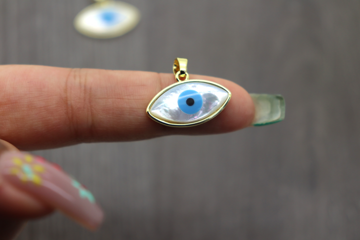 Oval Evil Eye Mother Pearl Pendant