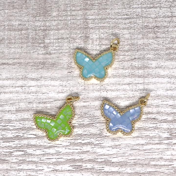 Resin and Mother of Pearl Pendant Butterfly