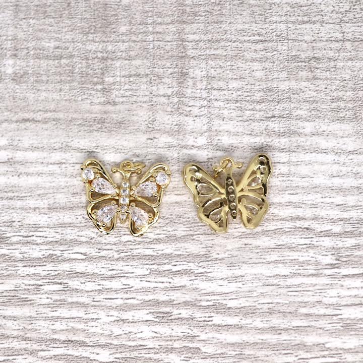 Zirconia Micro Pave Butterfly Pendant