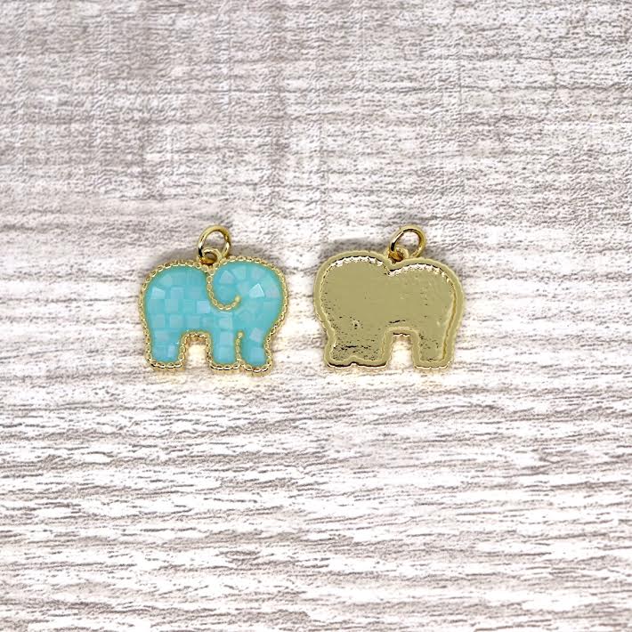 Elephant Resin and Mother of Pearl Pendant