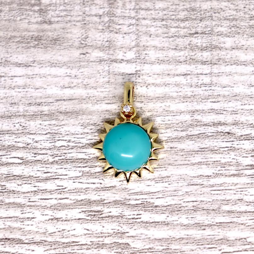 Gold plated Stone Sun pendant