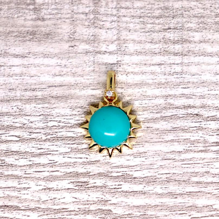 Gold plated Stone Sun pendant