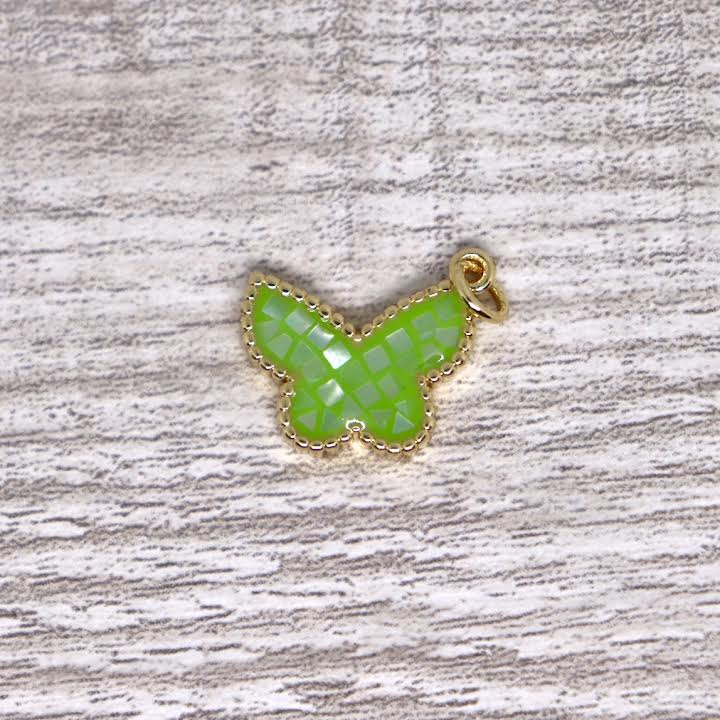 Resin and Mother of Pearl Pendant Butterfly