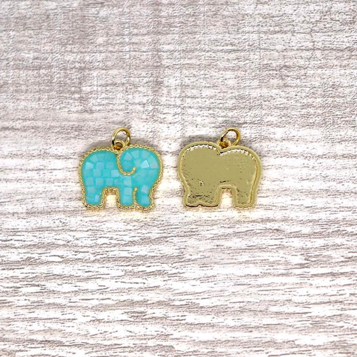 Elephant Resin and Mother of Pearl Pendant