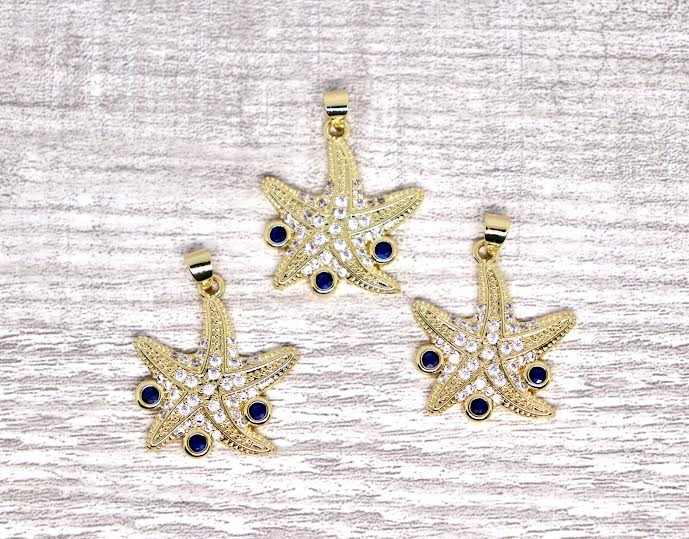 Zirconia Micro Pave Starfish Pendant