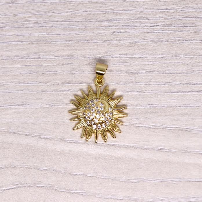 Micro Pave Sun Pendant