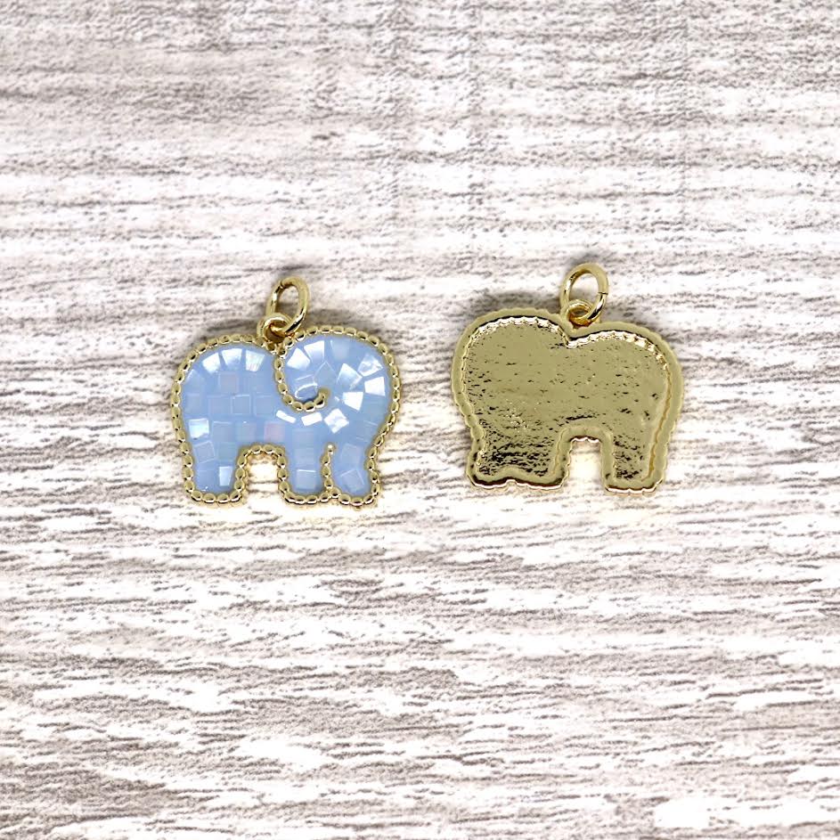 Elephant Resin and Mother of Pearl Pendant