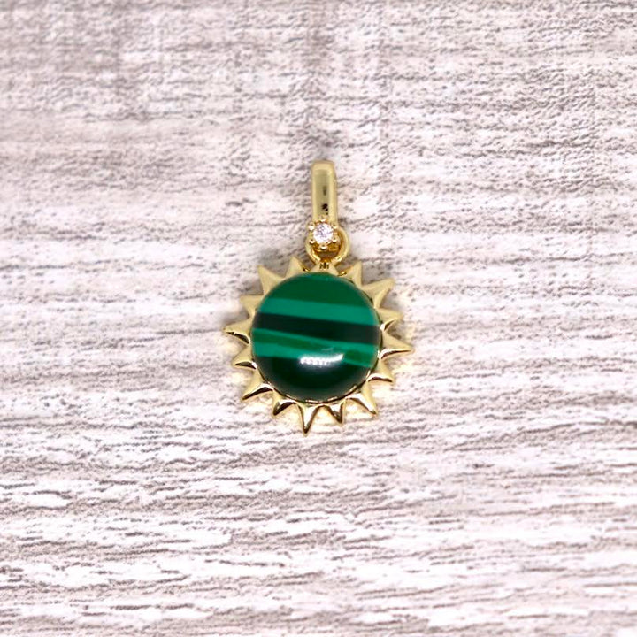 Gold plated Stone Sun pendant