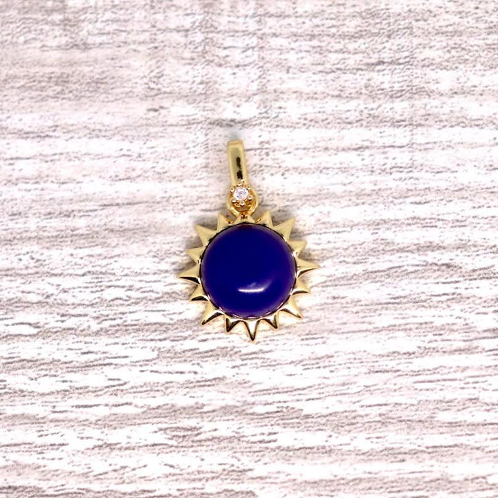 Gold plated Stone Sun pendant