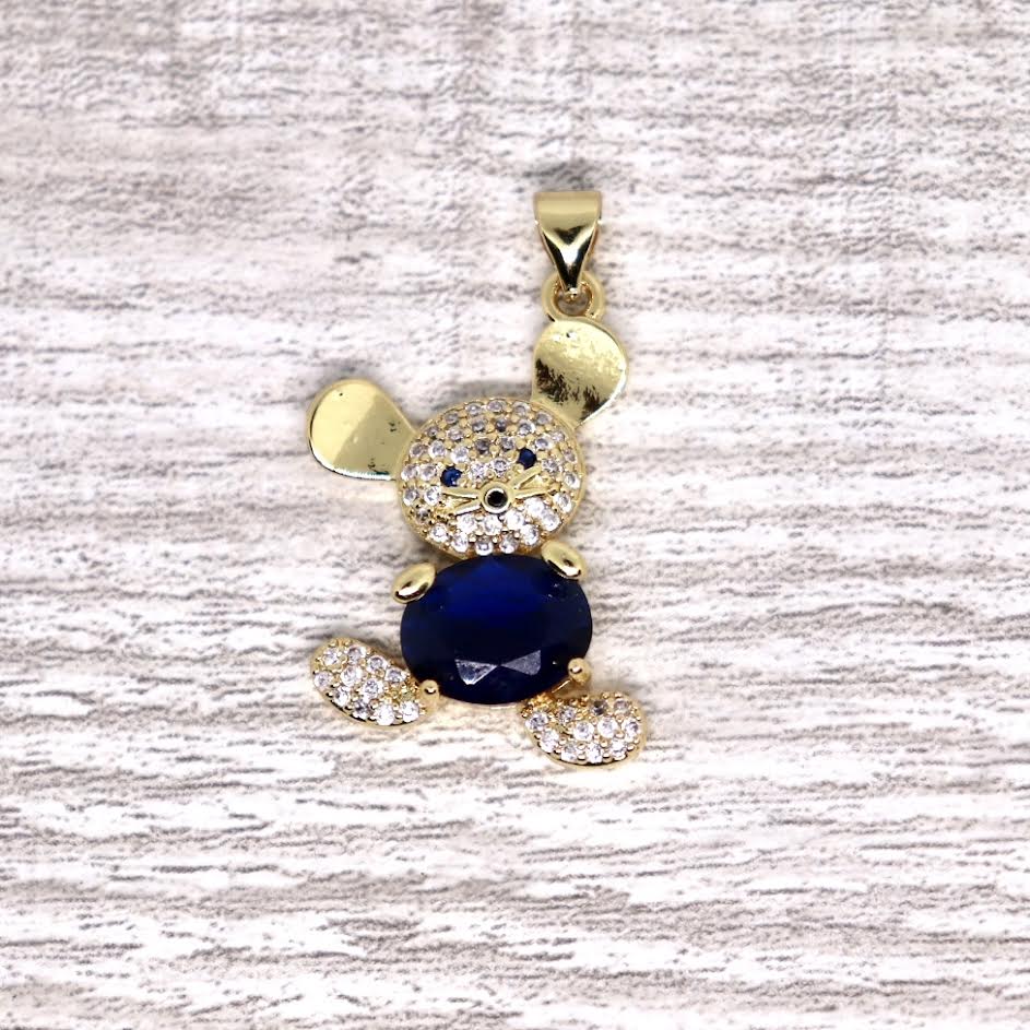 Zirconia Micro Pave Mouse Pendant