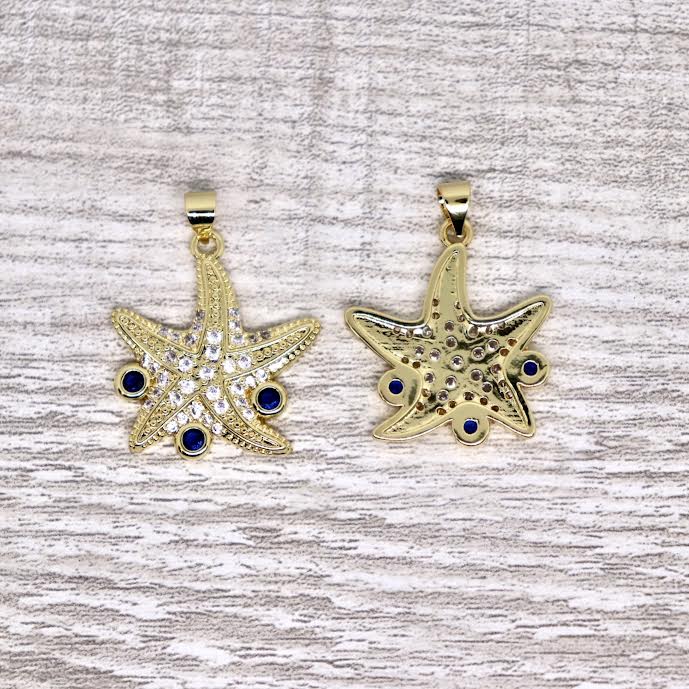 Zirconia Micro Pave Starfish Pendant