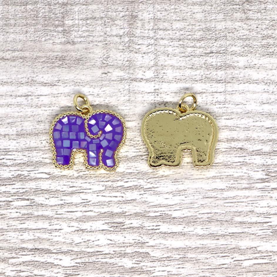 Elephant Resin and Mother of Pearl Pendant