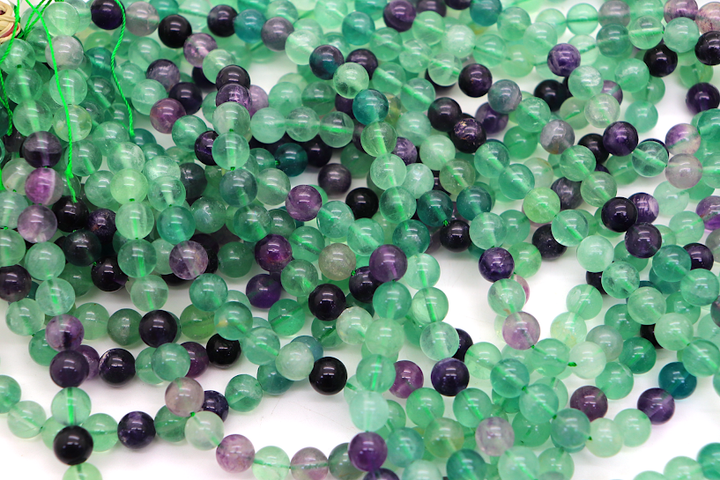 Natural Fluorite Round Smooth Beads