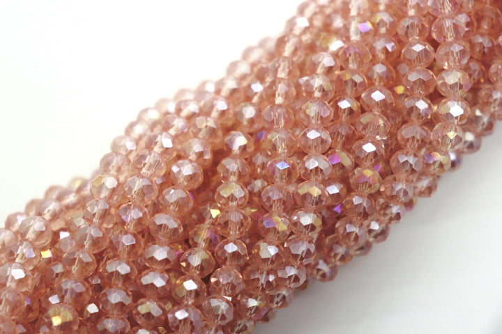 Faceted Crystal Rondelle Pink Collection