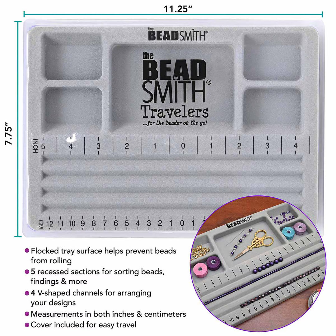 THE BEADSMITH- MINI BEAD BOARD WITH LID 7.75 X 0.75 X 11.75 INCHES