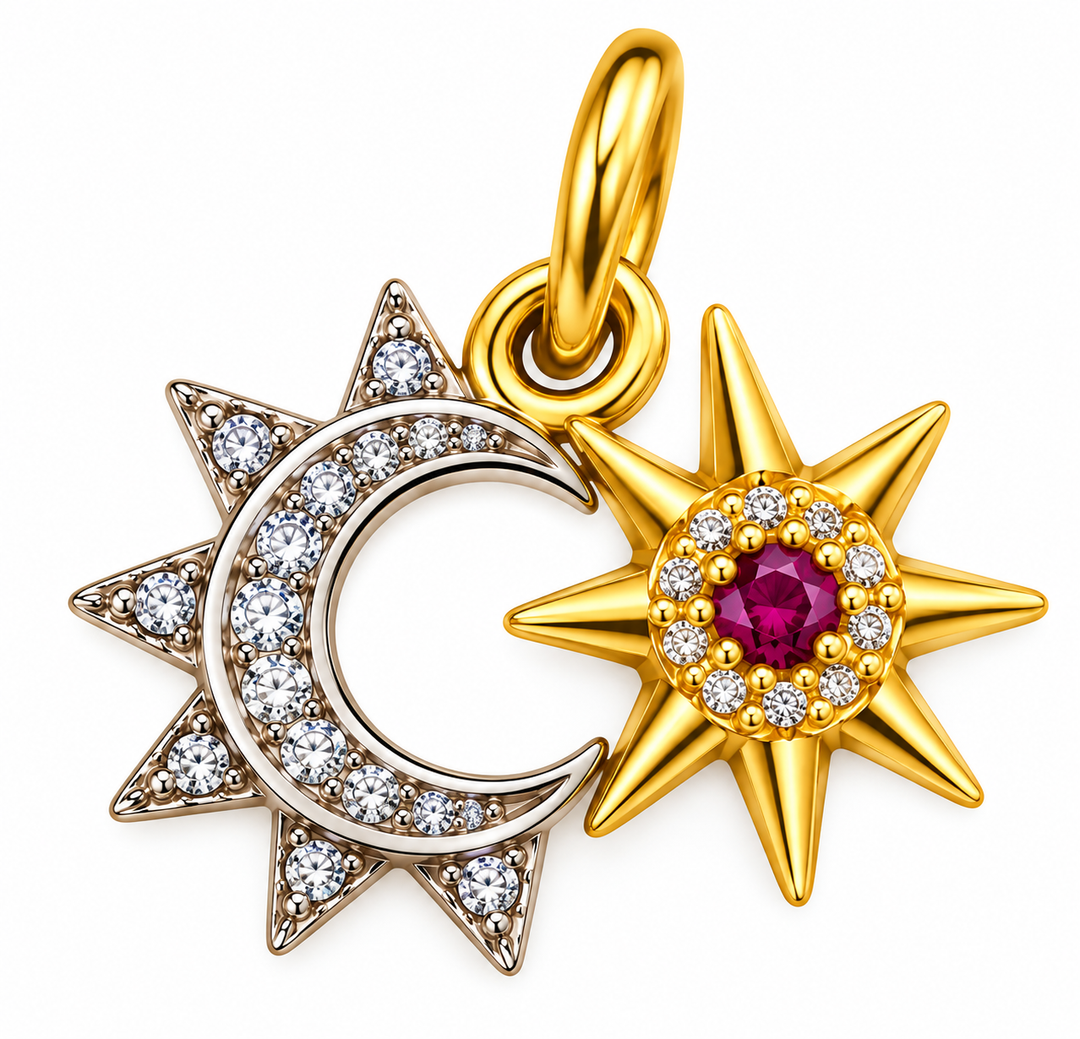 Moon-Star Charm