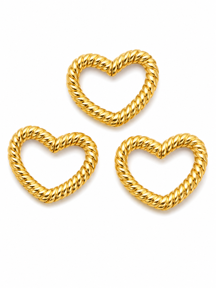 Heart Textured Carabiner Clasp