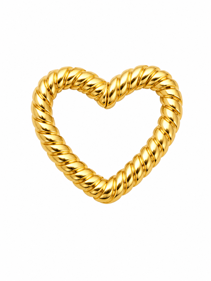 Heart Textured Carabiner Clasp