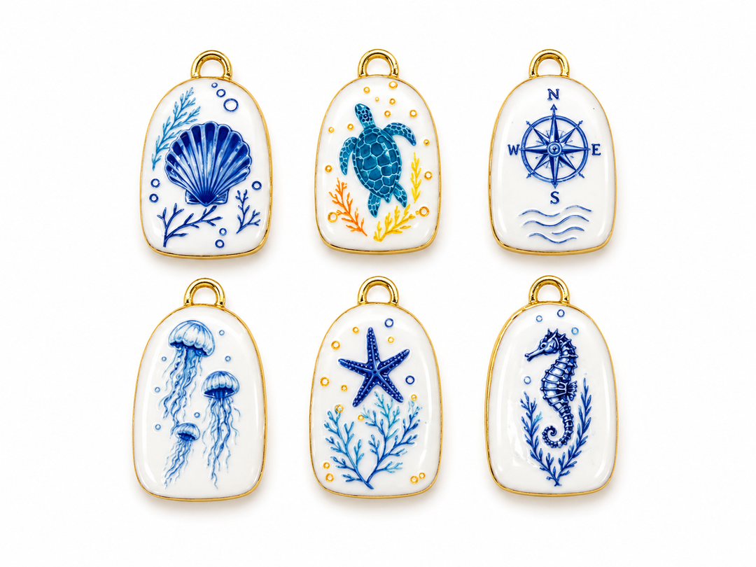 Ocean Life Enamel Pendants