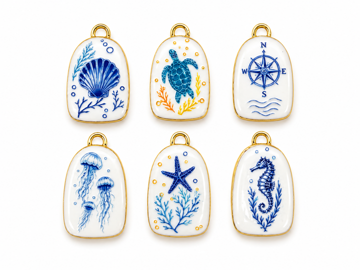 Ocean Life Enamel Pendants