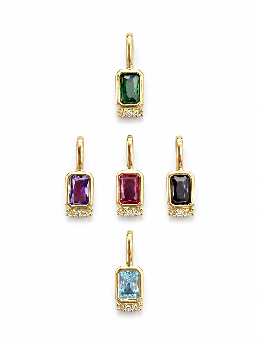 Small Crystal Square Charm