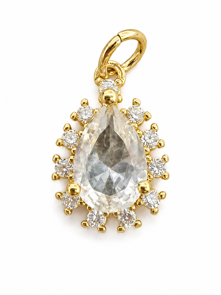Small Crystal Tear Drop Charm