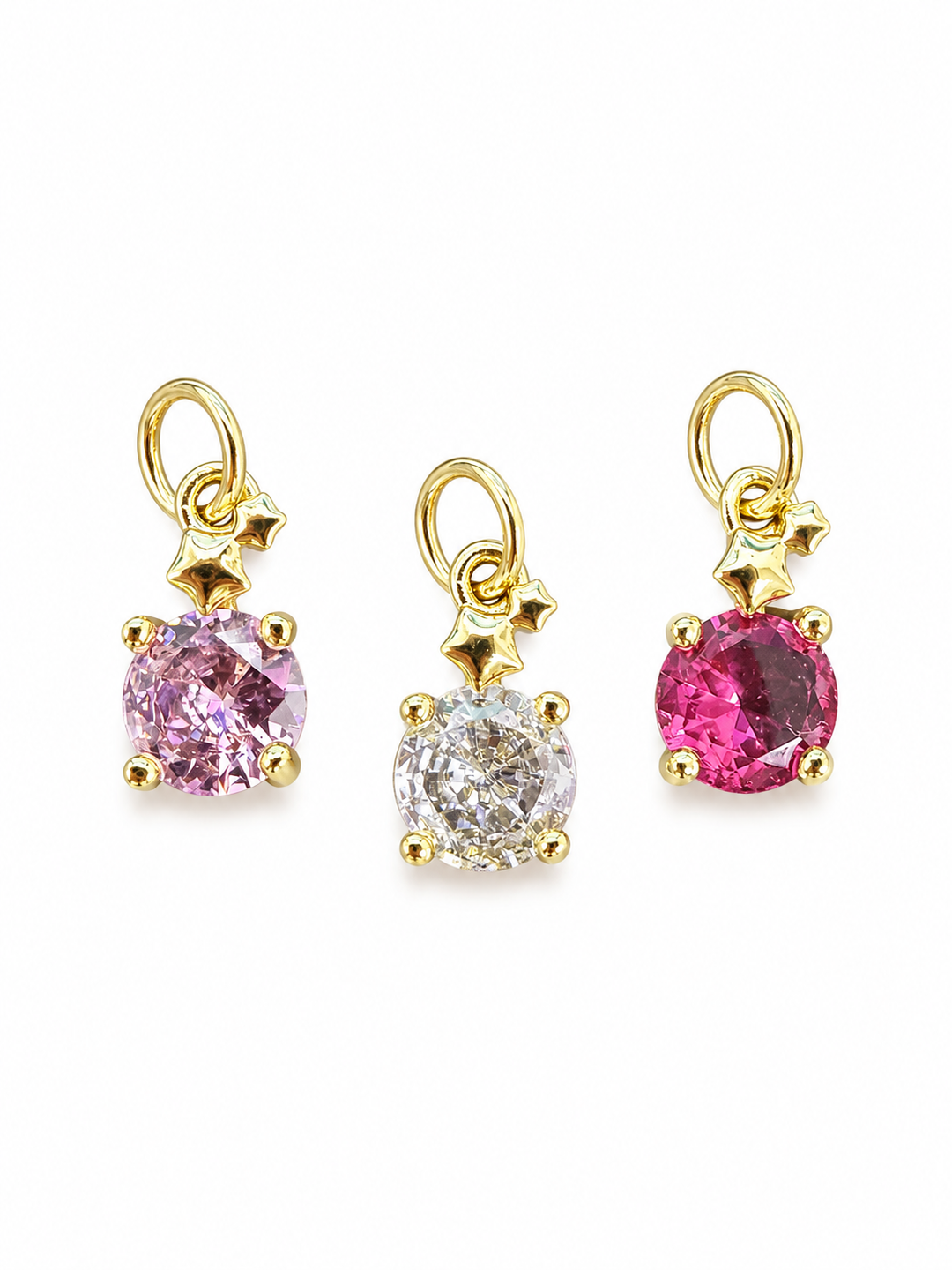 Small Crystal Round Charm