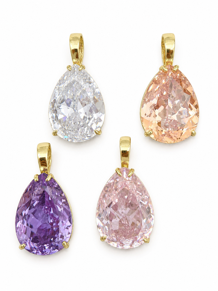Large Tear Drop Crystal Pendant