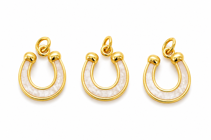 Pearl Horseshoe Charm