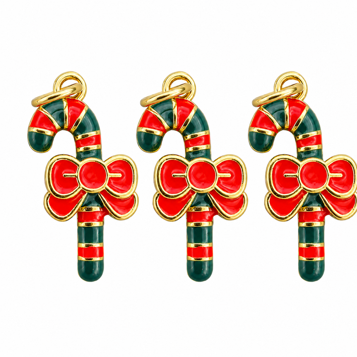 Small Candy Cane Christmas Charm