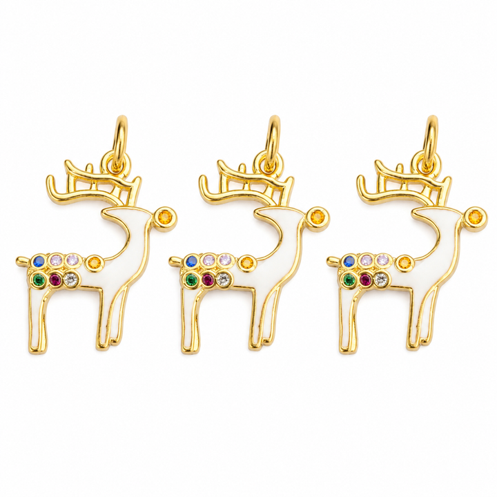 Small Reindeer Christmas Charm