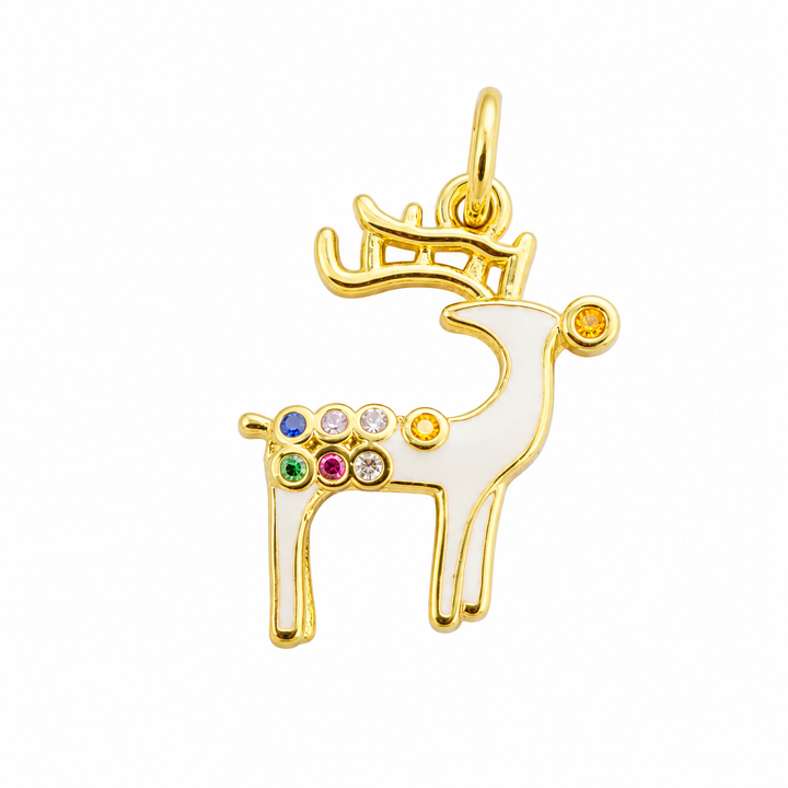 Small Reindeer Christmas Charm