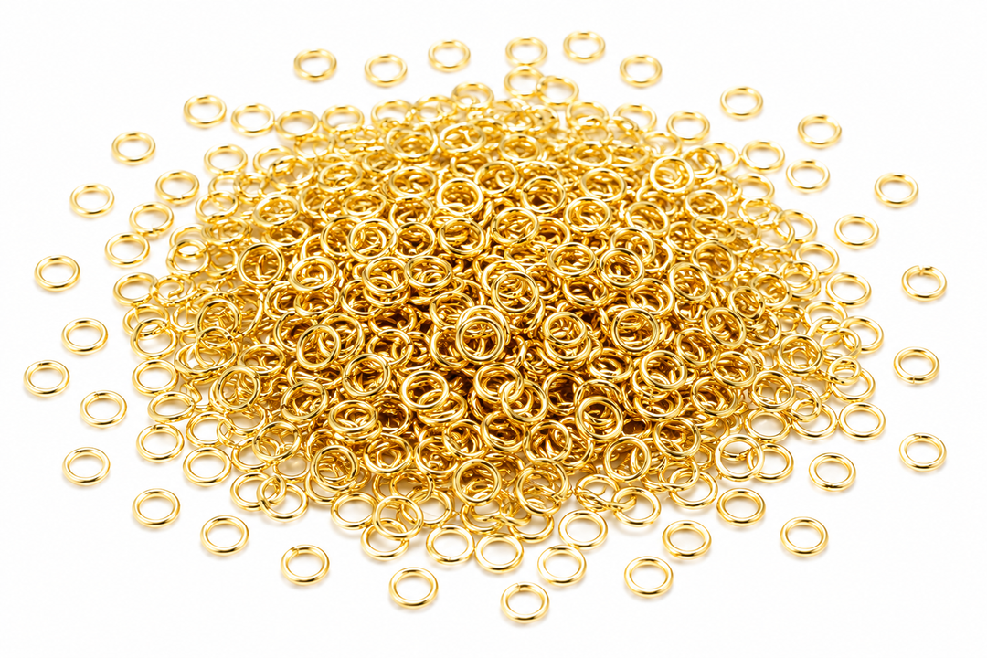 18Kt Gold Plated Closed Jump Rings (2.5 grams per pack)