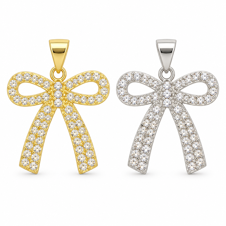 Micro Pave Bow Pendant