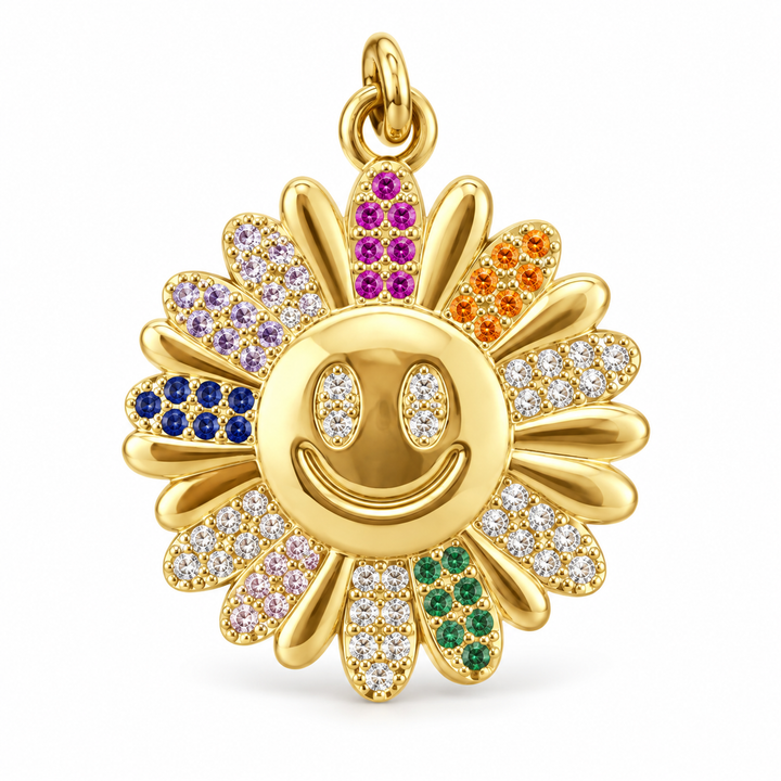 Happy Face Flower Pendant
