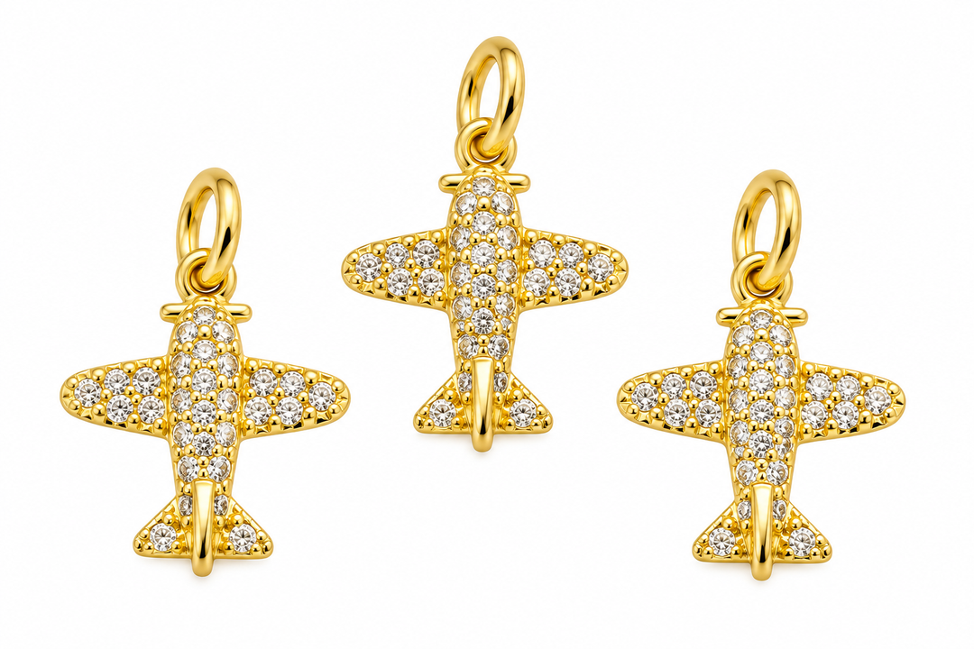 Airplane Micro Pave Charm