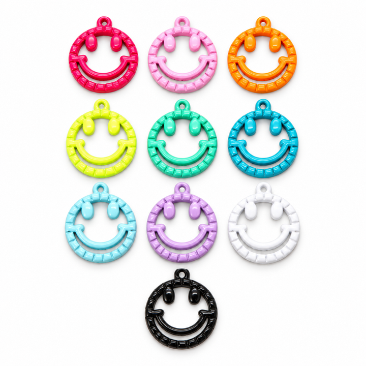 Colorful Happy Face Charm