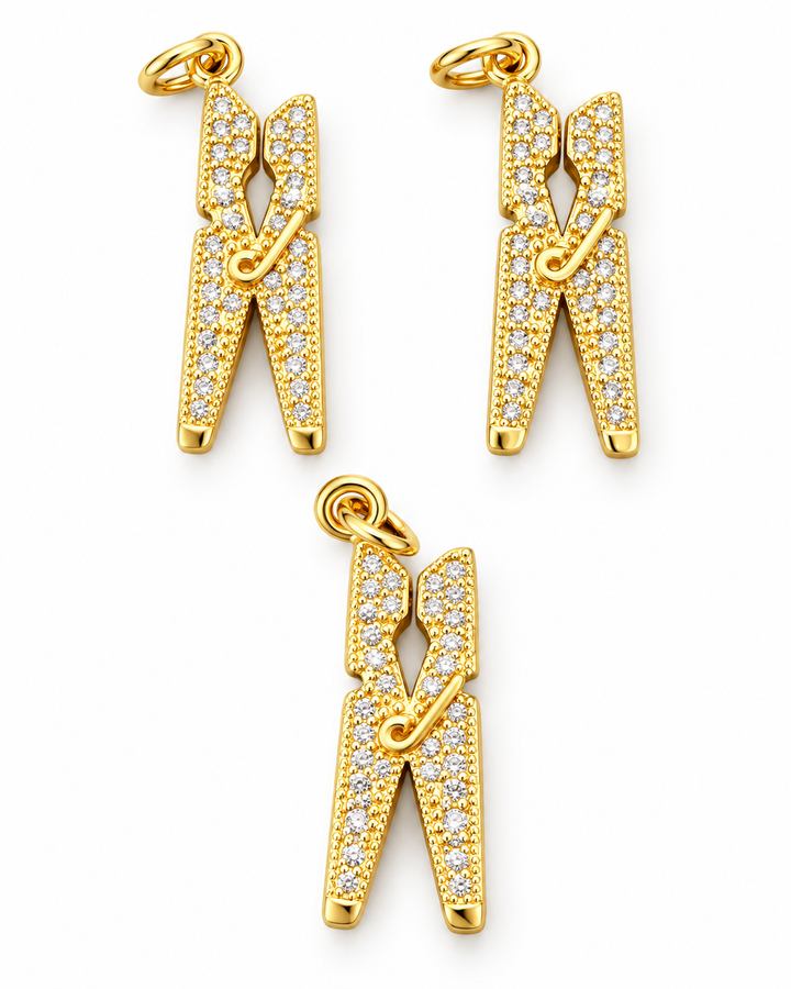 Micro Pave Clip Charm