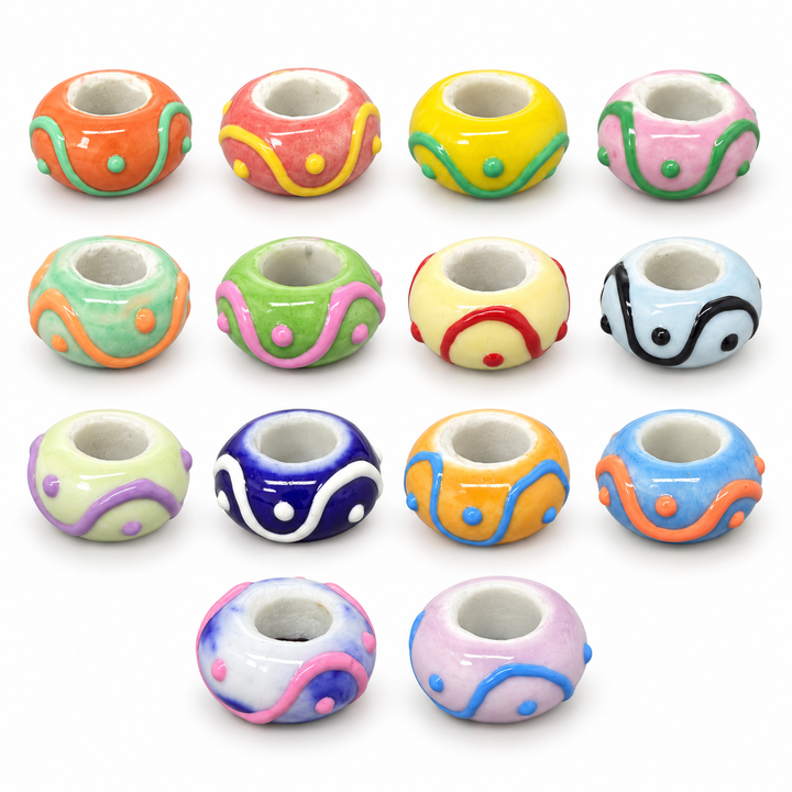 Hand Painted Spacer Donut Charm