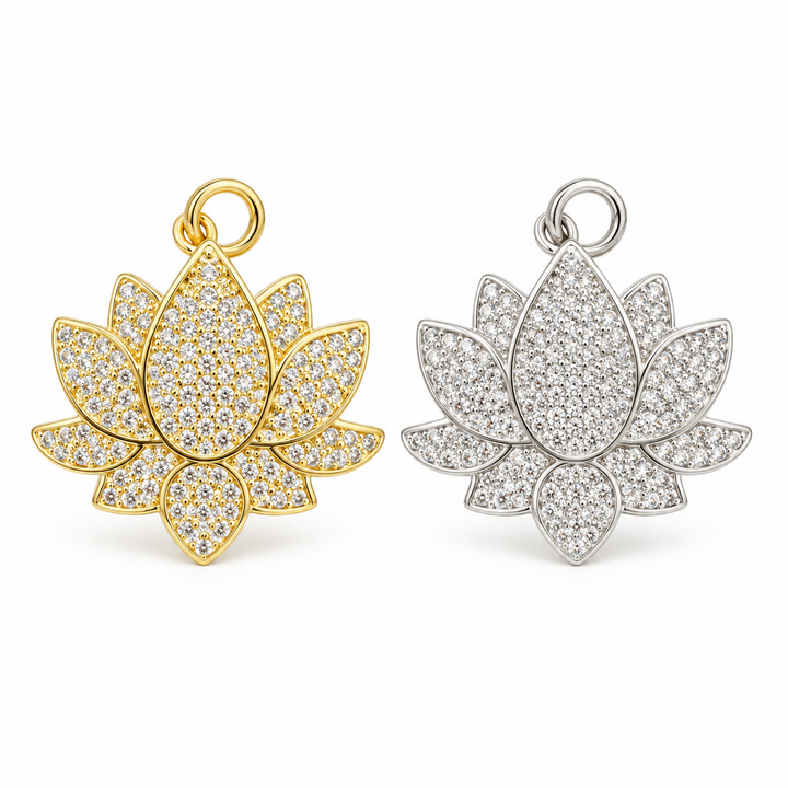 Micro Pave Lotus Pendant