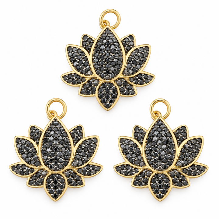 Micro Pave Lotus Pendant
