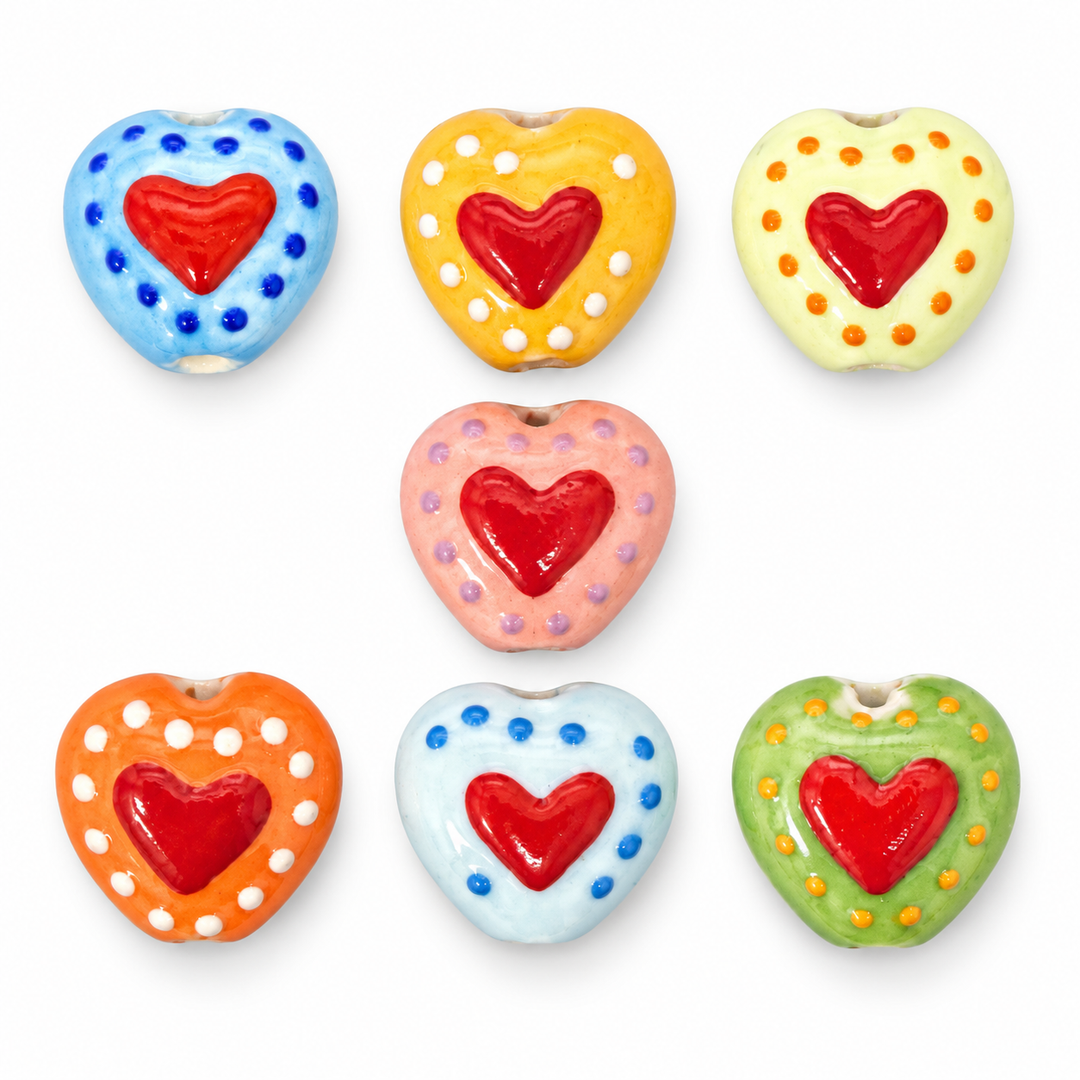 Hand Painted Heart Spacer