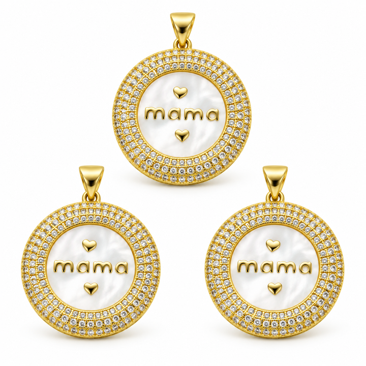 Round Mother of Pearl Mama Pendant