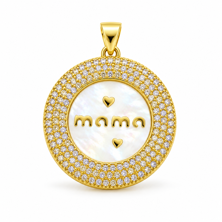 Round Mother of Pearl Mama Pendant