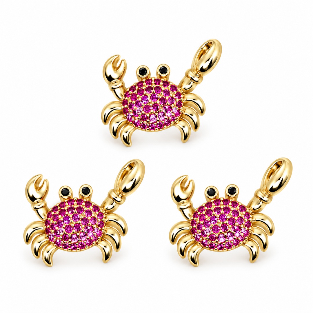 Micro Pave Crab Pendant