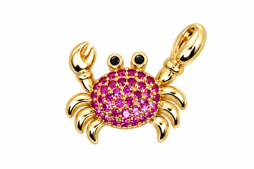 Micro Pave Crab Pendant
