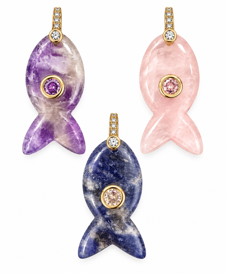 Fish Stone Pendants