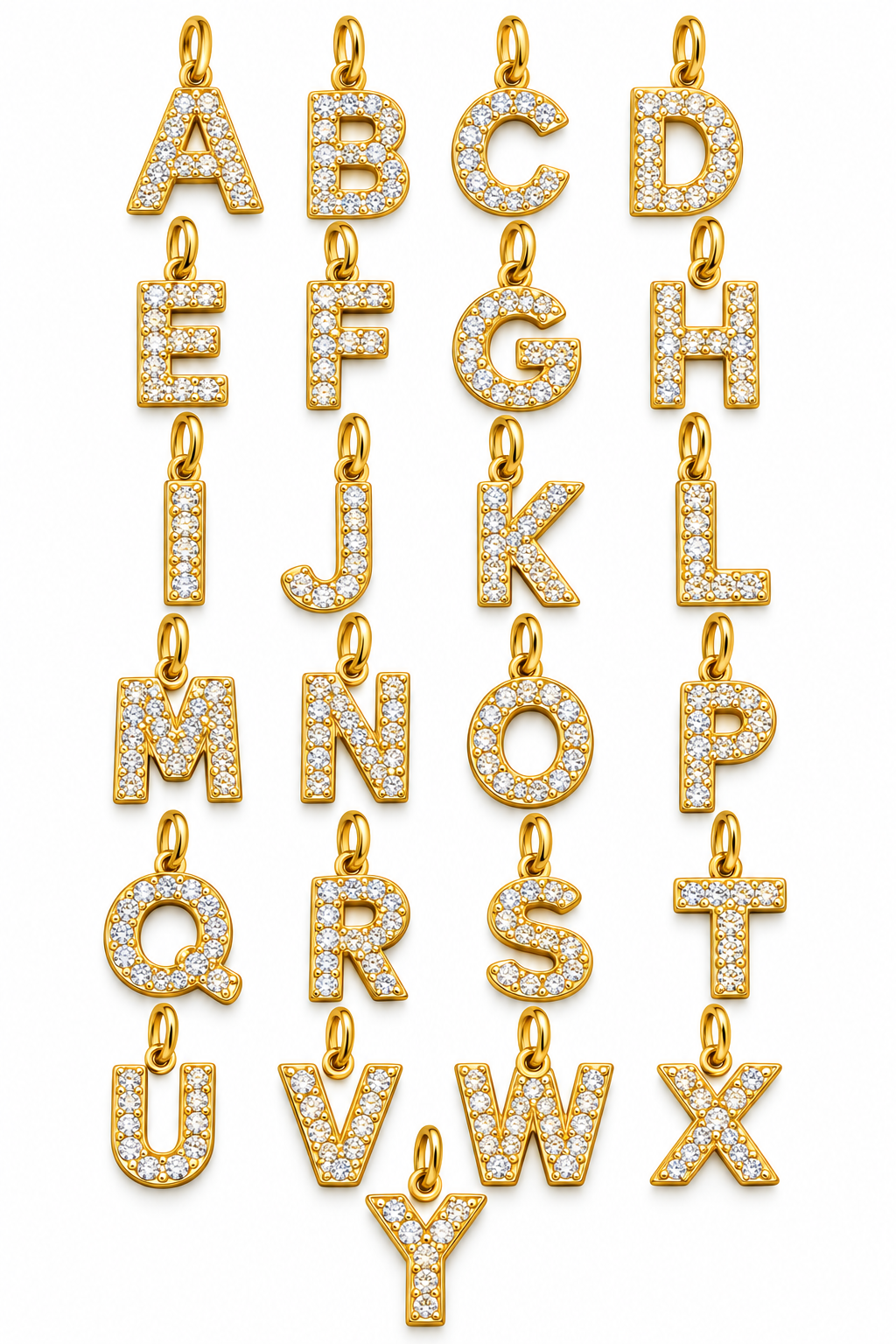 Micro Pave Letter Charm