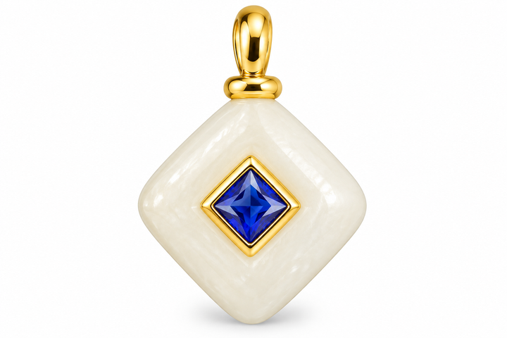 Jade Triangle Charm